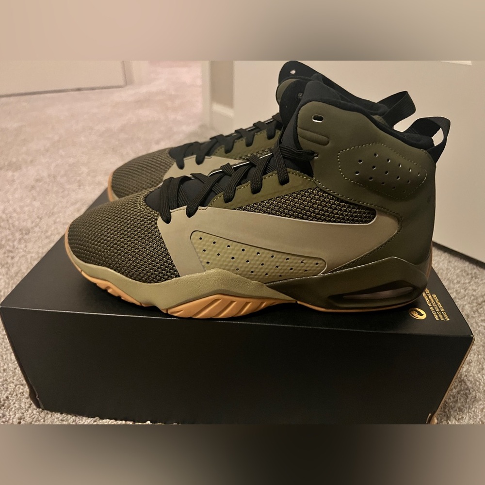 Jordan Lift off Stylish Olive Green High-Top Sneakers